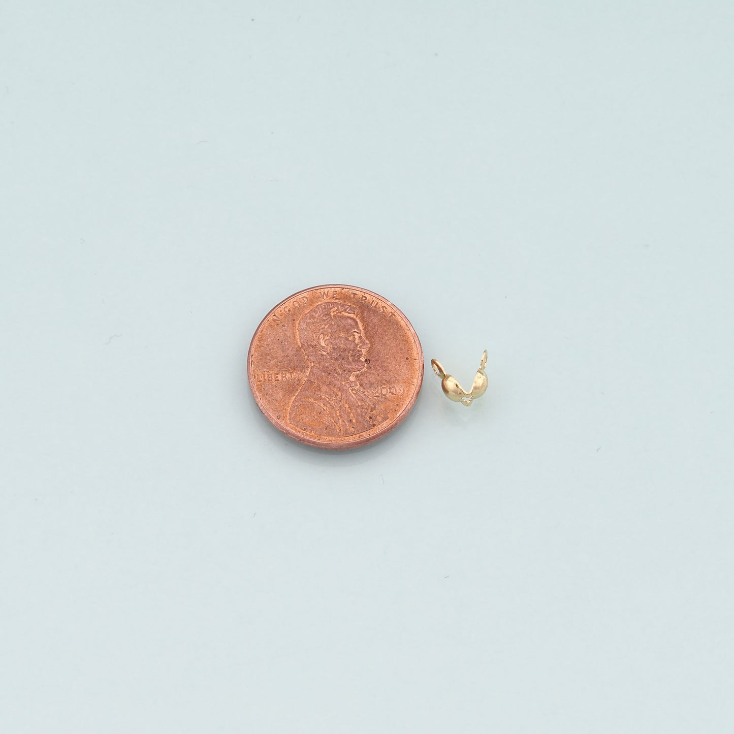 20Pcs 18K Gold Filled Crimp Cover Beads for DIY Jewelry Making Supply