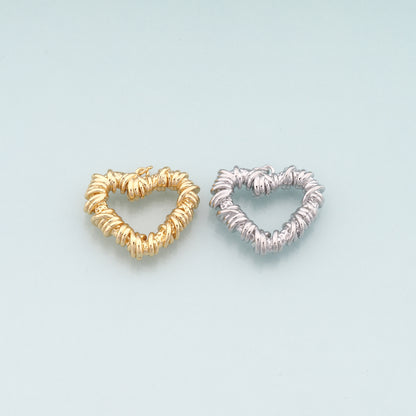 Gold Heart Charms,18K Gold Filled Heart Pendant,Dainty Heart Charm Bracelet Necklace for DIY Jewelry Making Supply