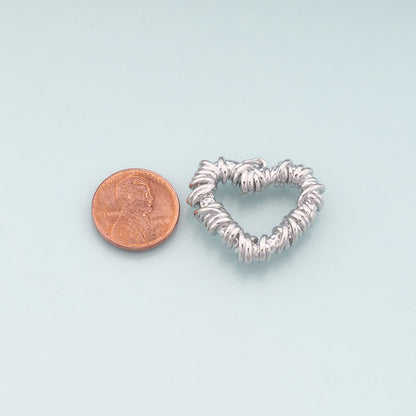 Gold Heart Charms,18K Gold Filled Heart Pendant,Dainty Heart Charm Bracelet Necklace for DIY Jewelry Making Supply