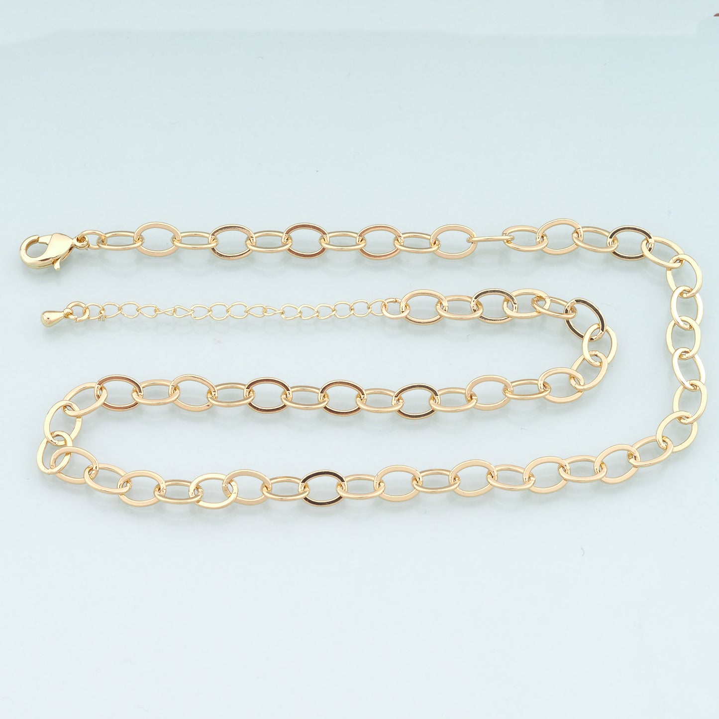 Gold Oval Chain,18K Gold Filled Oval for Necklace Bracelet DIY Jewelry Making Supply