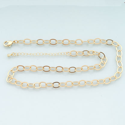 Gold Oval Chain,18K Gold Filled Oval for Necklace Bracelet DIY Jewelry Making Supply