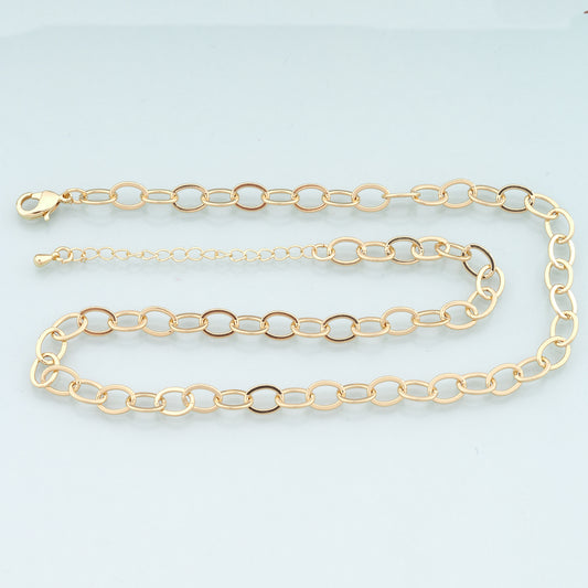 Gold Oval Chain,18K Gold Filled Oval for Necklace Bracelet DIY Jewelry Making Supply