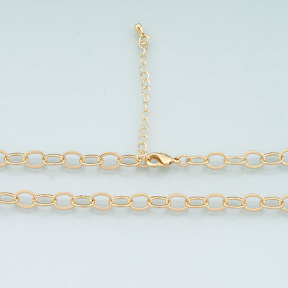 Gold Oval Chain,18K Gold Filled Oval for Necklace Bracelet DIY Jewelry Making Supply