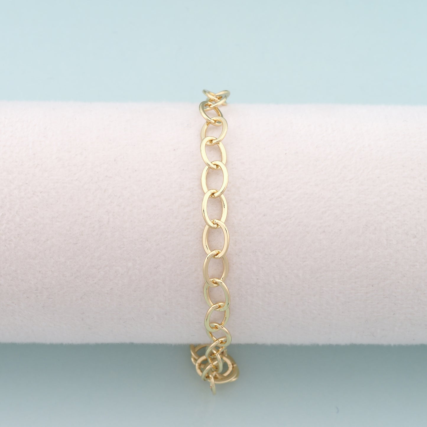 Gold Oval Chain,18K Gold Filled Oval for Necklace Bracelet DIY Jewelry Making Supply