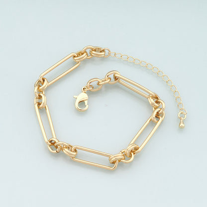 Gold Adjustable Chain,18K Gold Filled Rectangle Bracelet,Semi Finished Bracelets,Bracelets for Jewelry Making