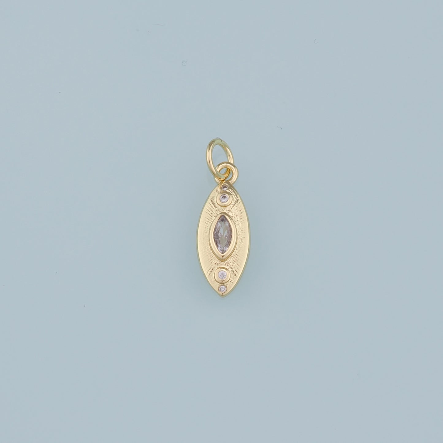 18K Gold Filled Oval Pendant,Crystal Oval Charm Bracelet Necklace for DIY Jewelry Making Supply