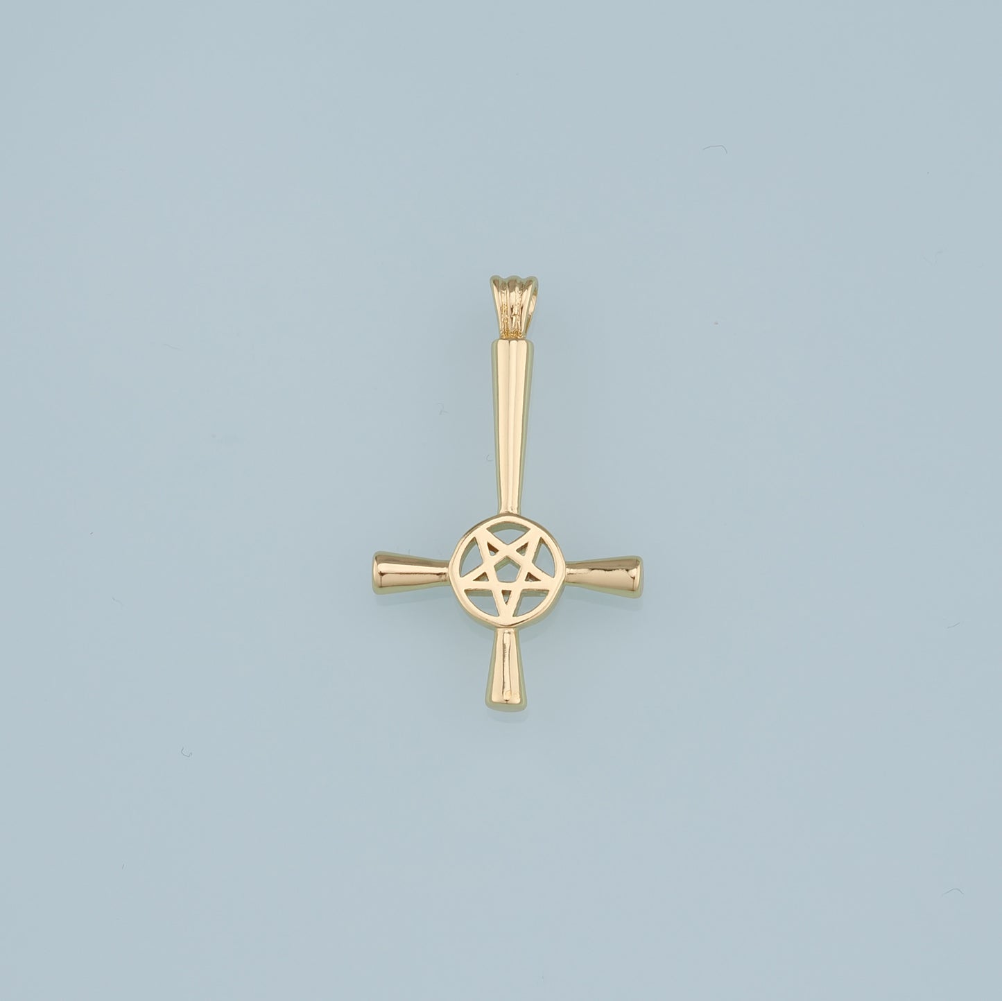 Gold Cross Charms,18K Gold Filled Cross Star Pendant,Religion Charm Bracelet Necklace for DIY Jewelry Making Supply