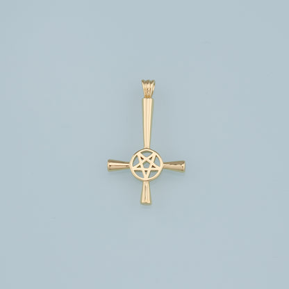 Gold Cross Charms,18K Gold Filled Cross Star Pendant,Religion Charm Bracelet Necklace for DIY Jewelry Making Supply