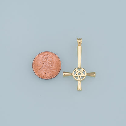 Gold Cross Charms,18K Gold Filled Cross Star Pendant,Religion Charm Bracelet Necklace for DIY Jewelry Making Supply