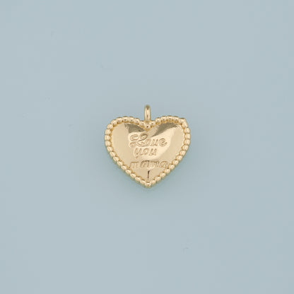 18K Gold Filled Heart Pendant,Heart Charm Bracelet Necklace for DIY Jewelry Making Supply