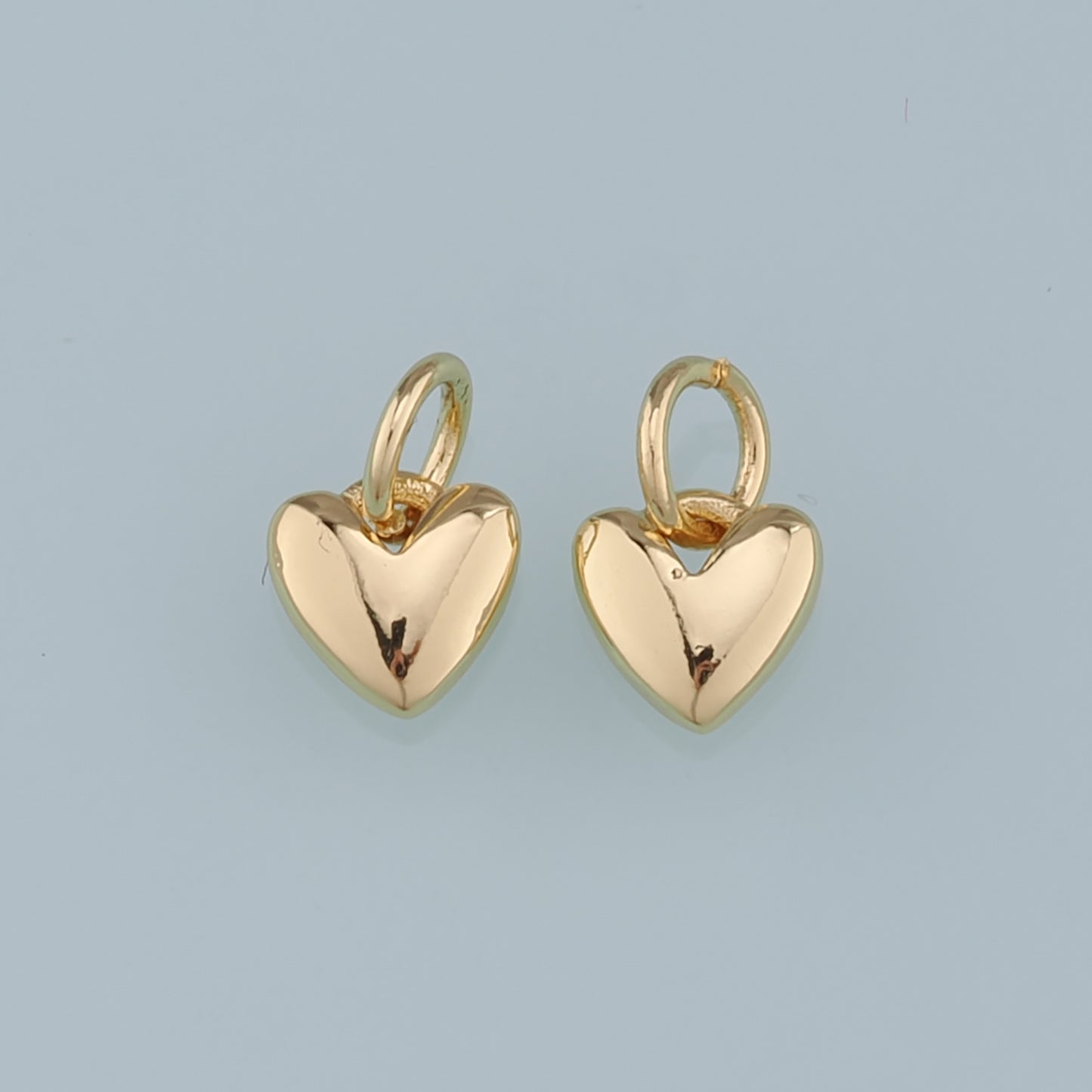 18K Gold Filled Heart Pendant,Heart Charm Bracelet Necklace for DIY Jewelry Making Supply