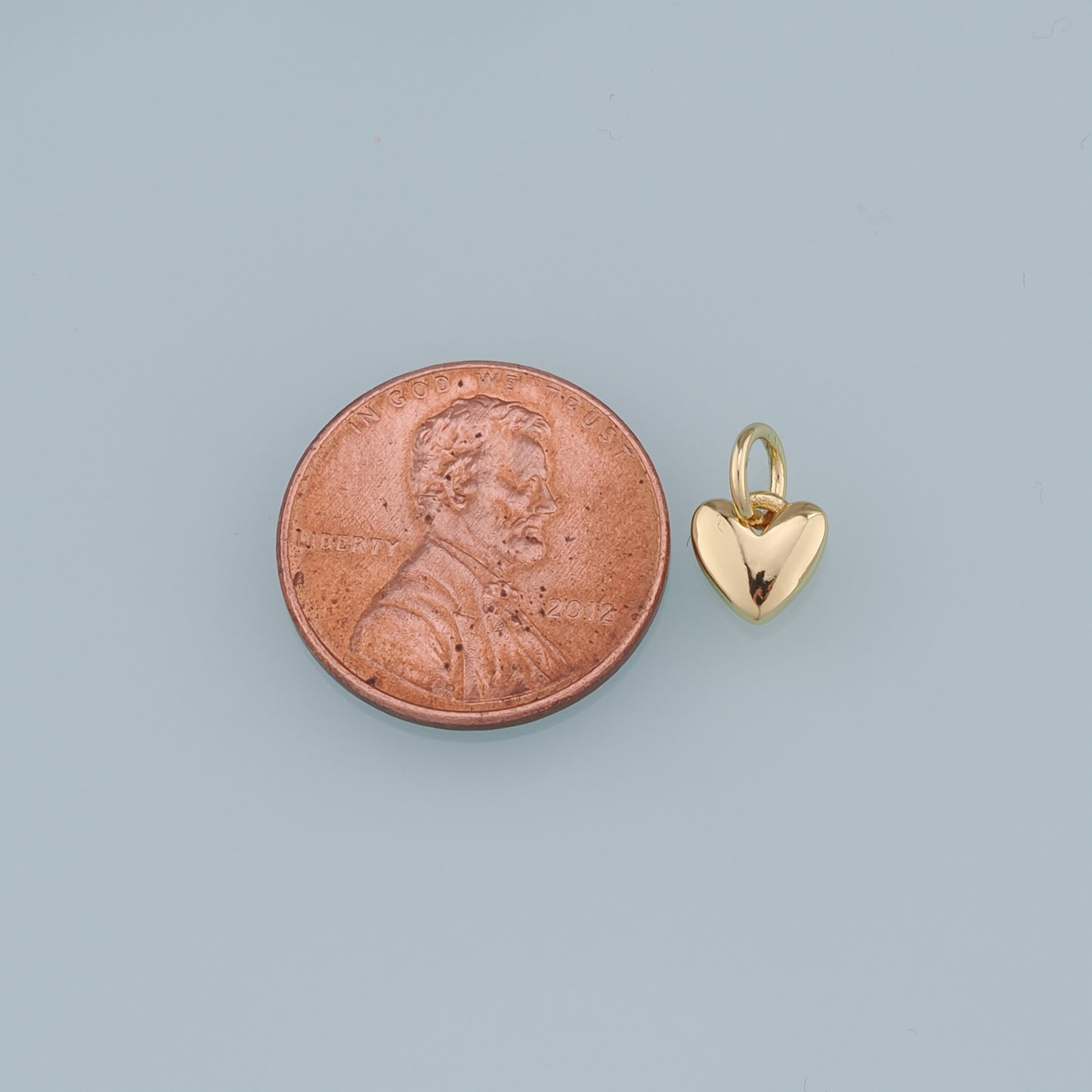 18K Gold Filled Heart Pendant,Heart Charm Bracelet Necklace for DIY Jewelry Making Supply