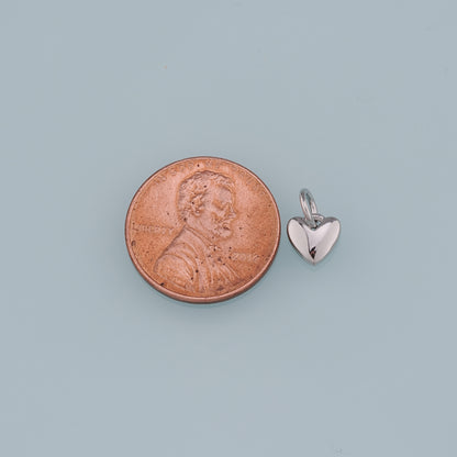 18K Gold Filled Heart Pendant,Heart Charm Bracelet Necklace for DIY Jewelry Making Supply