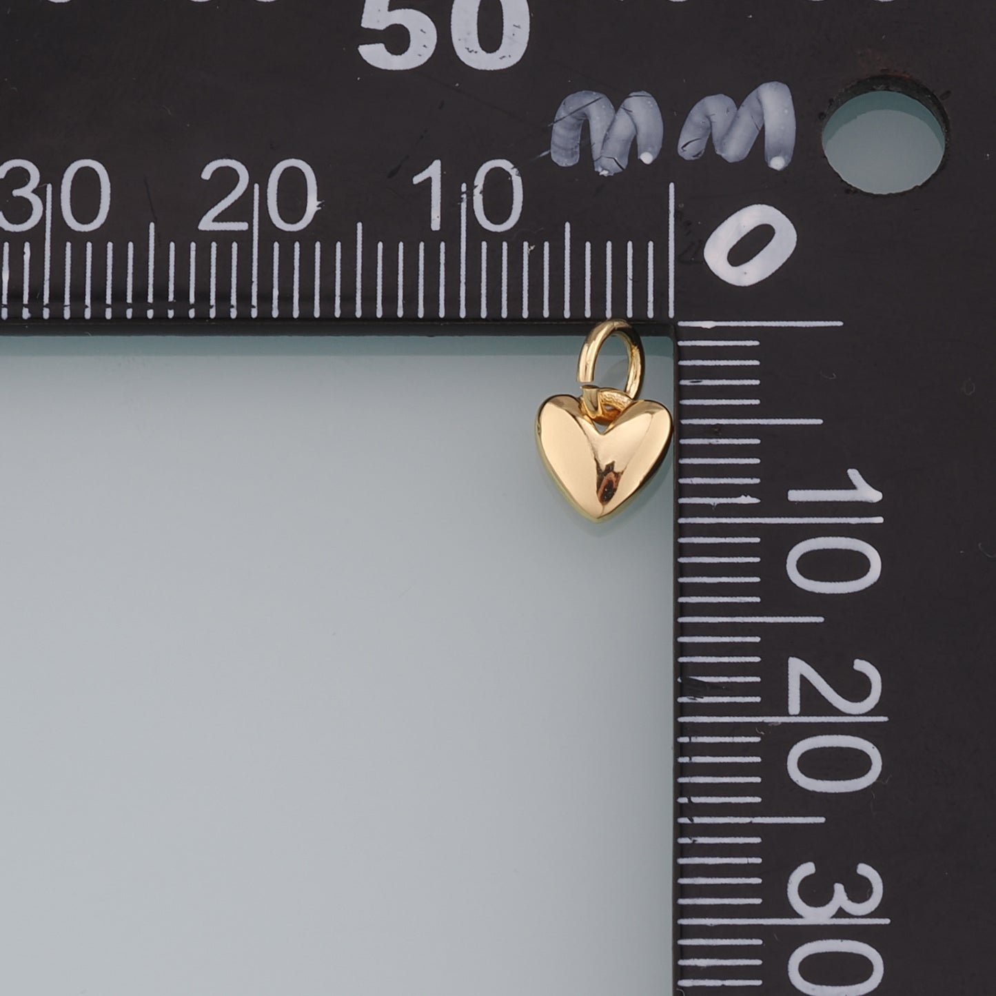 18K Gold Filled Heart Pendant,Heart Charm Bracelet Necklace for DIY Jewelry Making Supply