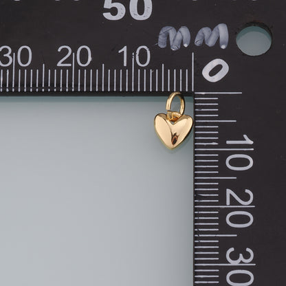 18K Gold Filled Heart Pendant,Heart Charm Bracelet Necklace for DIY Jewelry Making Supply