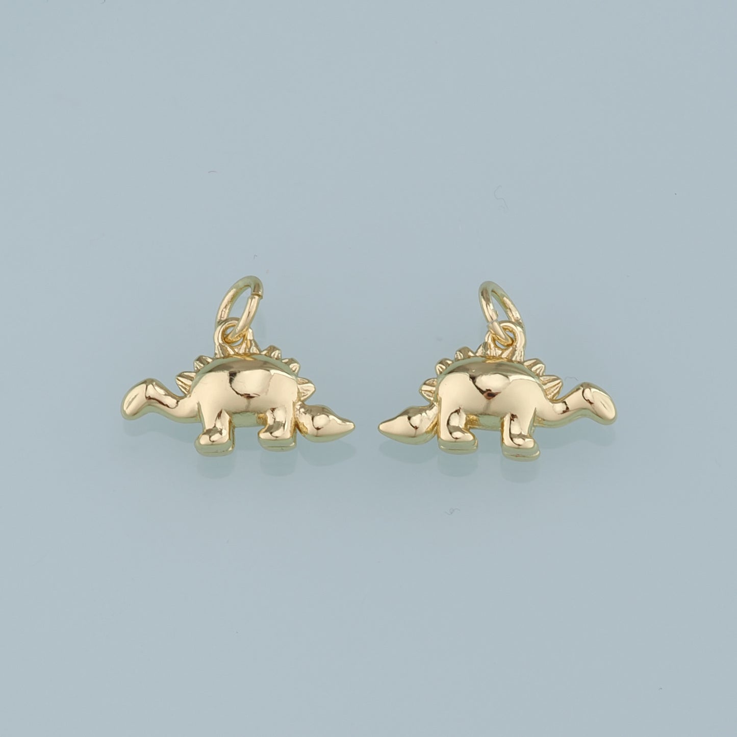 Gold Dinosaur Charm,18K Gold Filled Dinosaur Pendant,Stegosaurus Charm Bracelet Necklace for DIY Jewelry Making Supply