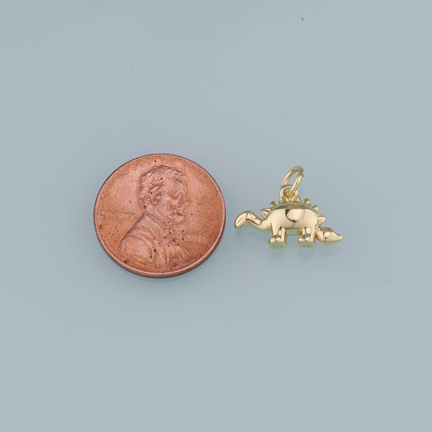 Gold Dinosaur Charm,18K Gold Filled Dinosaur Pendant,Stegosaurus Charm Bracelet Necklace for DIY Jewelry Making Supply
