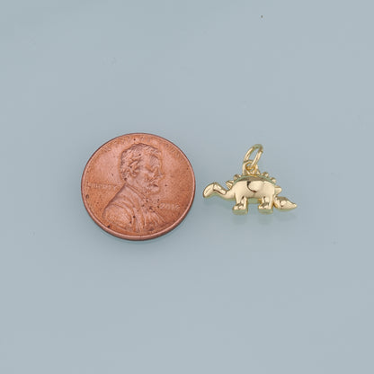 Gold Dinosaur Charm,18K Gold Filled Dinosaur Pendant,Stegosaurus Charm Bracelet Necklace for DIY Jewelry Making Supply