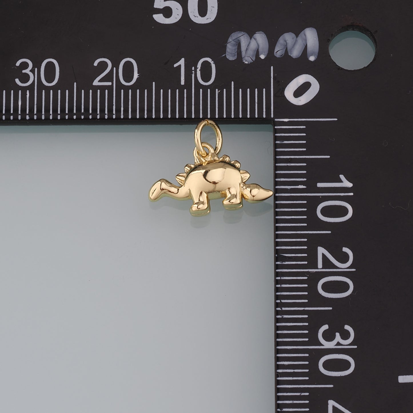 Gold Dinosaur Charm,18K Gold Filled Dinosaur Pendant,Stegosaurus Charm Bracelet Necklace for DIY Jewelry Making Supply
