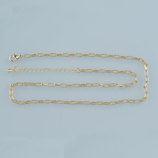Gold Oval Chain,18K Gold Filled Oval for Necklace Bracelet DIY Jewelry Making Supply