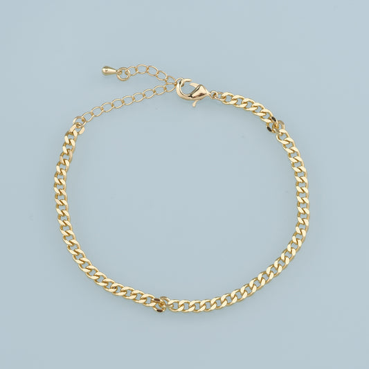 Gold Adjustable Chain,18K Gold Filled Twist Oval Bracelet,Semi Finished Bracelets,Bracelets for Jewelry Making