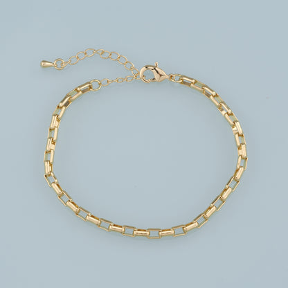 Gold Adjustable Chain,18K Gold Filled Oval Bracelet,Semi Finished Bracelets,Bracelets for Jewelry Making