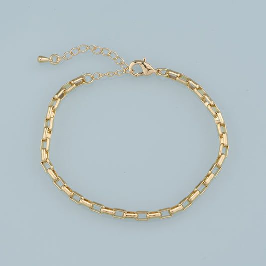 Gold Adjustable Chain,18K Gold Filled Oval Bracelet,Semi Finished Bracelets,Bracelets for Jewelry Making