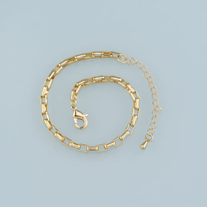 Gold Adjustable Chain,18K Gold Filled Oval Bracelet,Semi Finished Bracelets,Bracelets for Jewelry Making