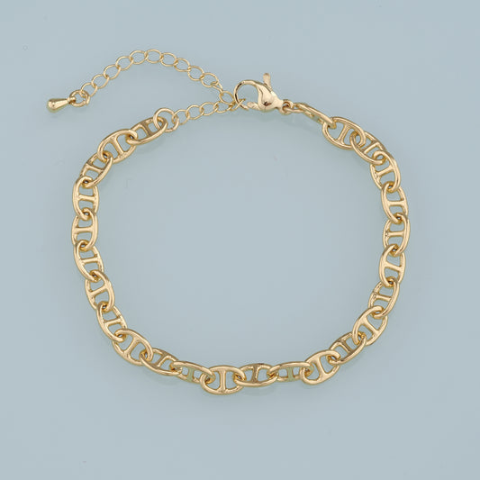 Gold Adjustable Chain,18K Gold Filled Oval Bracelet,Semi Finished Bracelets,Bracelets for Jewelry Making