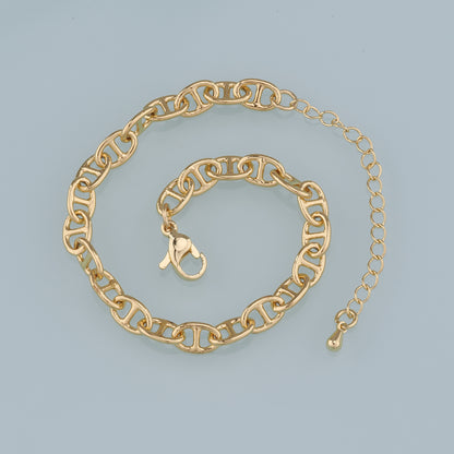 Gold Adjustable Chain,18K Gold Filled Oval Bracelet,Semi Finished Bracelets,Bracelets for Jewelry Making