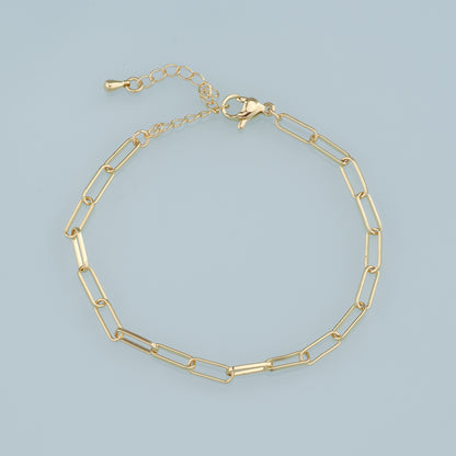 Gold Adjustable Chain,18K Gold Filled Oval Bracelet,Semi Finished Bracelets,Bracelets for Jewelry Making