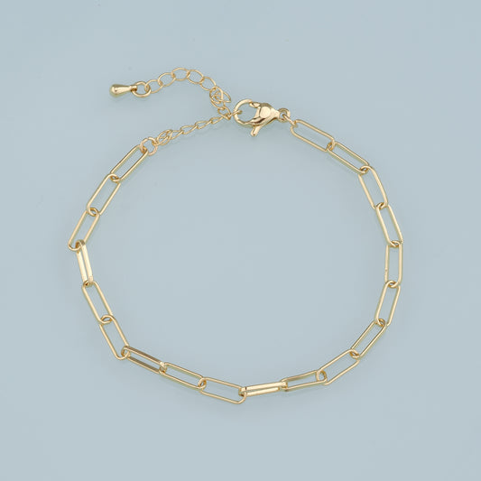 Gold Adjustable Chain,18K Gold Filled Oval Bracelet,Semi Finished Bracelets,Bracelets for Jewelry Making