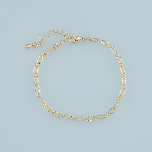 Gold Adjustable Chain,18K Gold Filled Oval Bracelet,Semi Finished Bracelets,Bracelets for Jewelry Making
