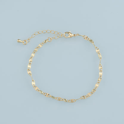 Gold Adjustable Chain,18K Gold Filled Oval Bracelet,Semi Finished Bracelets,Bracelets for Jewelry Making