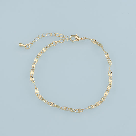 Gold Adjustable Chain,18K Gold Filled Oval Bracelet,Semi Finished Bracelets,Bracelets for Jewelry Making
