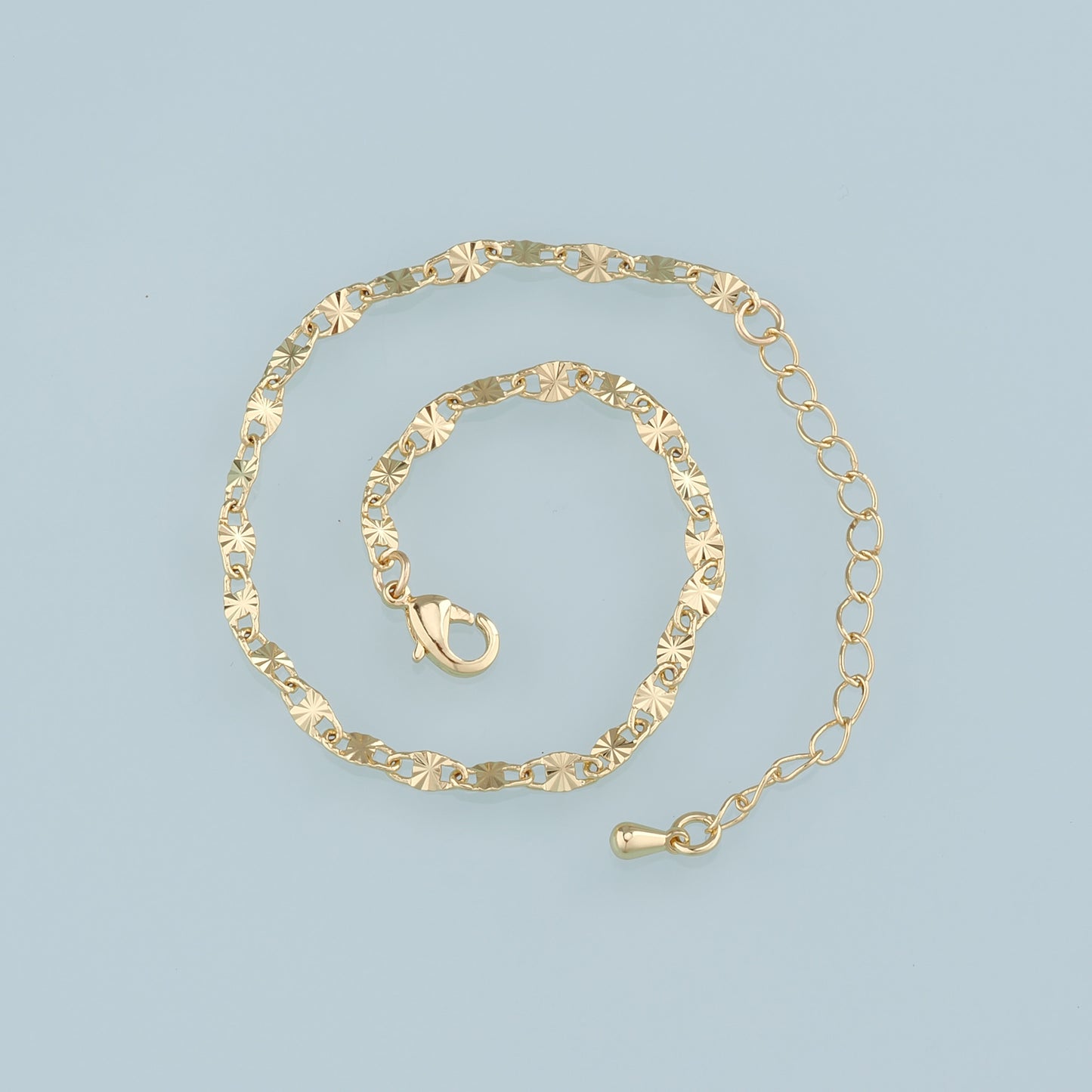 Gold Adjustable Chain,18K Gold Filled Oval Bracelet,Semi Finished Bracelets,Bracelets for Jewelry Making
