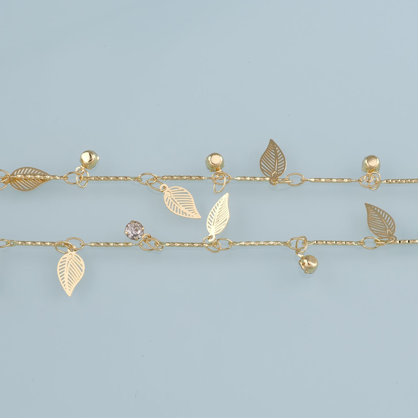 Gold Leaf Chain,18K Gold Filled Leaf Chain for Necklace Bracelet DIY Jewelry Making Supply