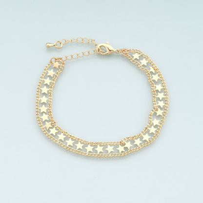 Gold Adjustable Chain,18K Gold Filled Star Bracelet,Semi Finished Bracelets,Bracelets for Jewelry Making