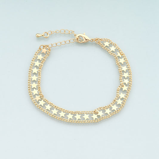 Gold Adjustable Chain,18K Gold Filled Star Bracelet,Semi Finished Bracelets,Bracelets for Jewelry Making