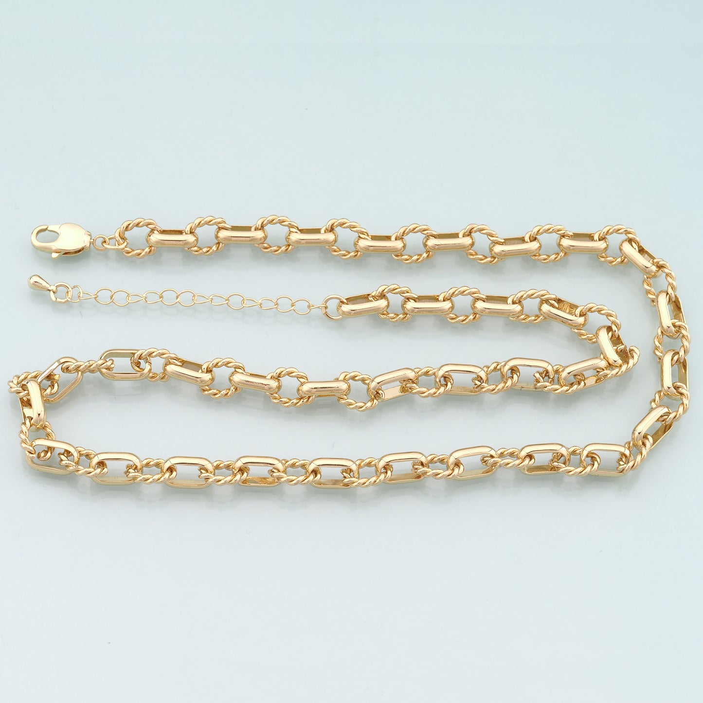 Gold Oval Chain,18K Gold Filled Twist for Necklace Bracelet DIY Jewelry Making Supply