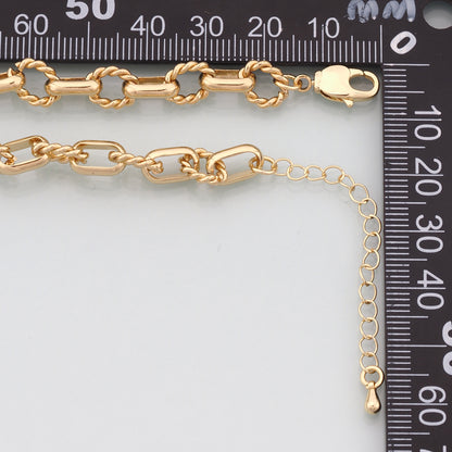 Gold Oval Chain,18K Gold Filled Twist for Necklace Bracelet DIY Jewelry Making Supply