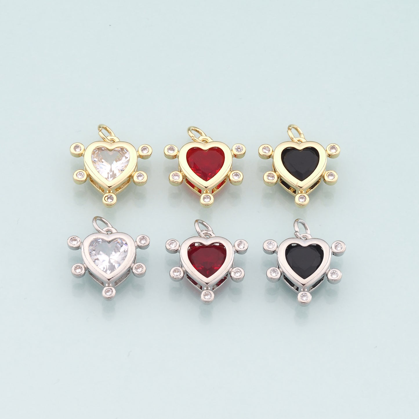 Gold Heart Charms,18K Gold Filled Heart Pendant,Dainty Heart Charm Bracelet Necklace for DIY Jewelry Making Supply