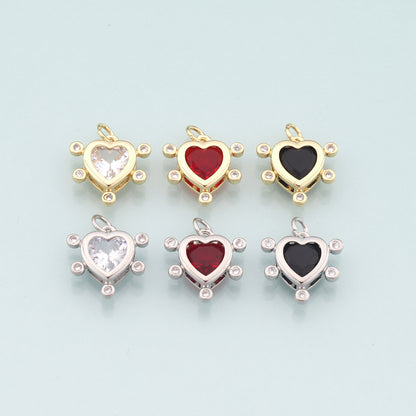 Gold Heart Charms,18K Gold Filled Heart Pendant,Dainty Heart Charm Bracelet Necklace for DIY Jewelry Making Supply