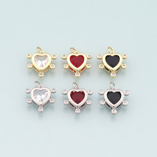 Gold Heart Charms,18K Gold Filled Heart Pendant,Dainty Heart Charm Bracelet Necklace for DIY Jewelry Making Supply