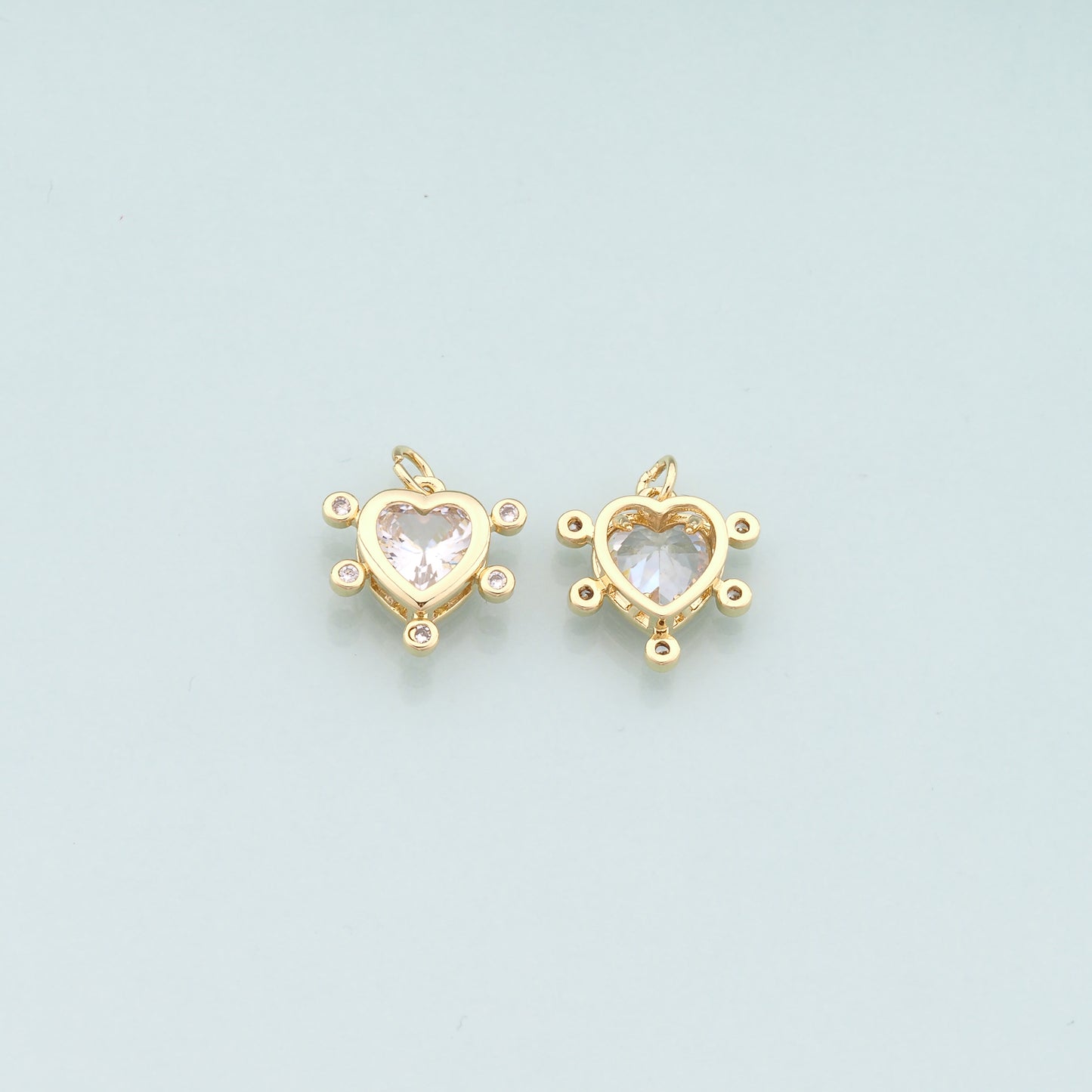 Gold Heart Charms,18K Gold Filled Heart Pendant,Dainty Heart Charm Bracelet Necklace for DIY Jewelry Making Supply