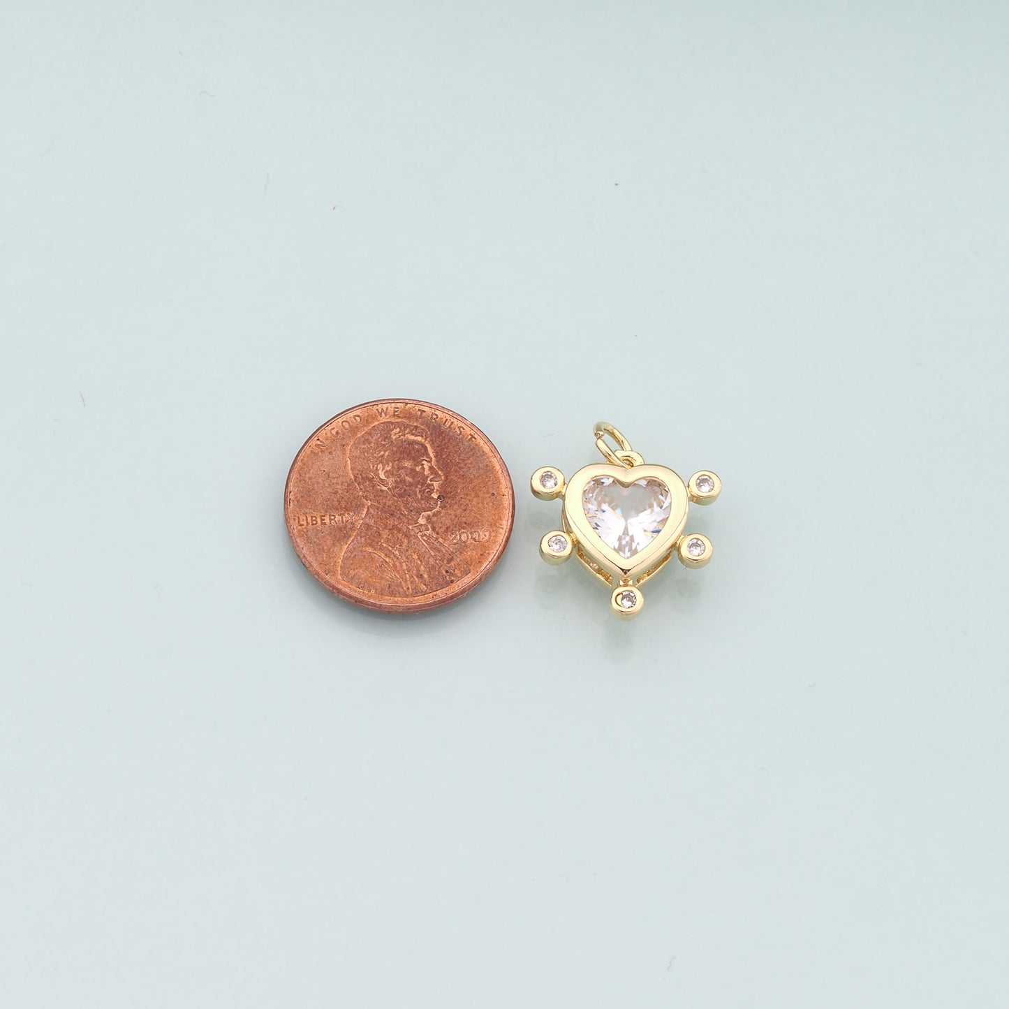 Gold Heart Charms,18K Gold Filled Heart Pendant,Dainty Heart Charm Bracelet Necklace for DIY Jewelry Making Supply