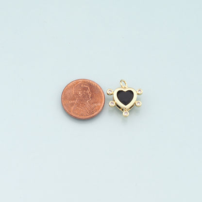 Gold Heart Charms,18K Gold Filled Heart Pendant,Dainty Heart Charm Bracelet Necklace for DIY Jewelry Making Supply