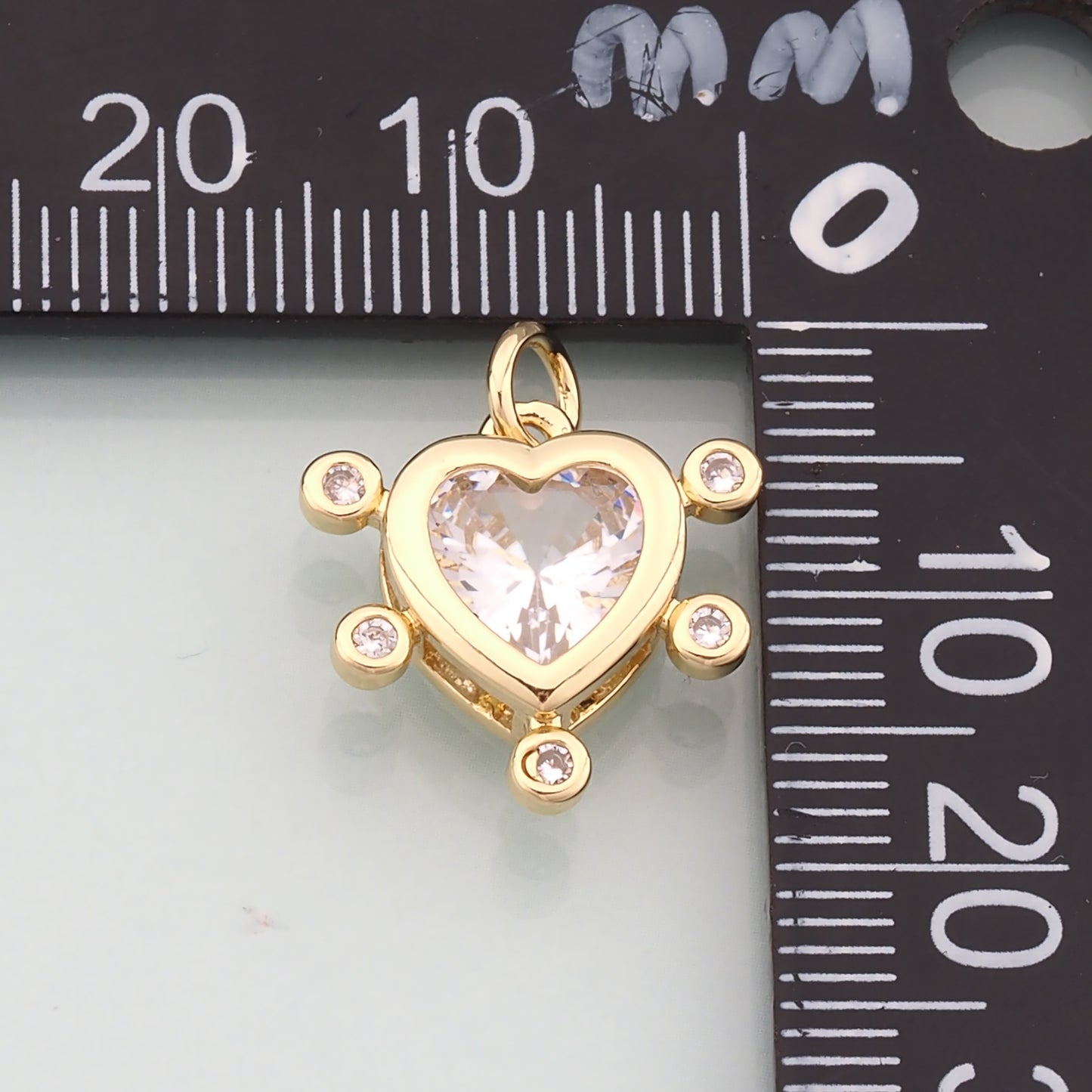 Gold Heart Charms,18K Gold Filled Heart Pendant,Dainty Heart Charm Bracelet Necklace for DIY Jewelry Making Supply