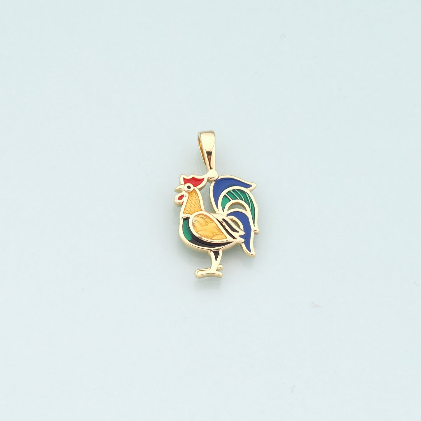 Gold Rooster Charms,18K Gold Filled Rooster Pendant,Enamel Animal Charm Bracelet Necklace for DIY Jewelry Making Supply
