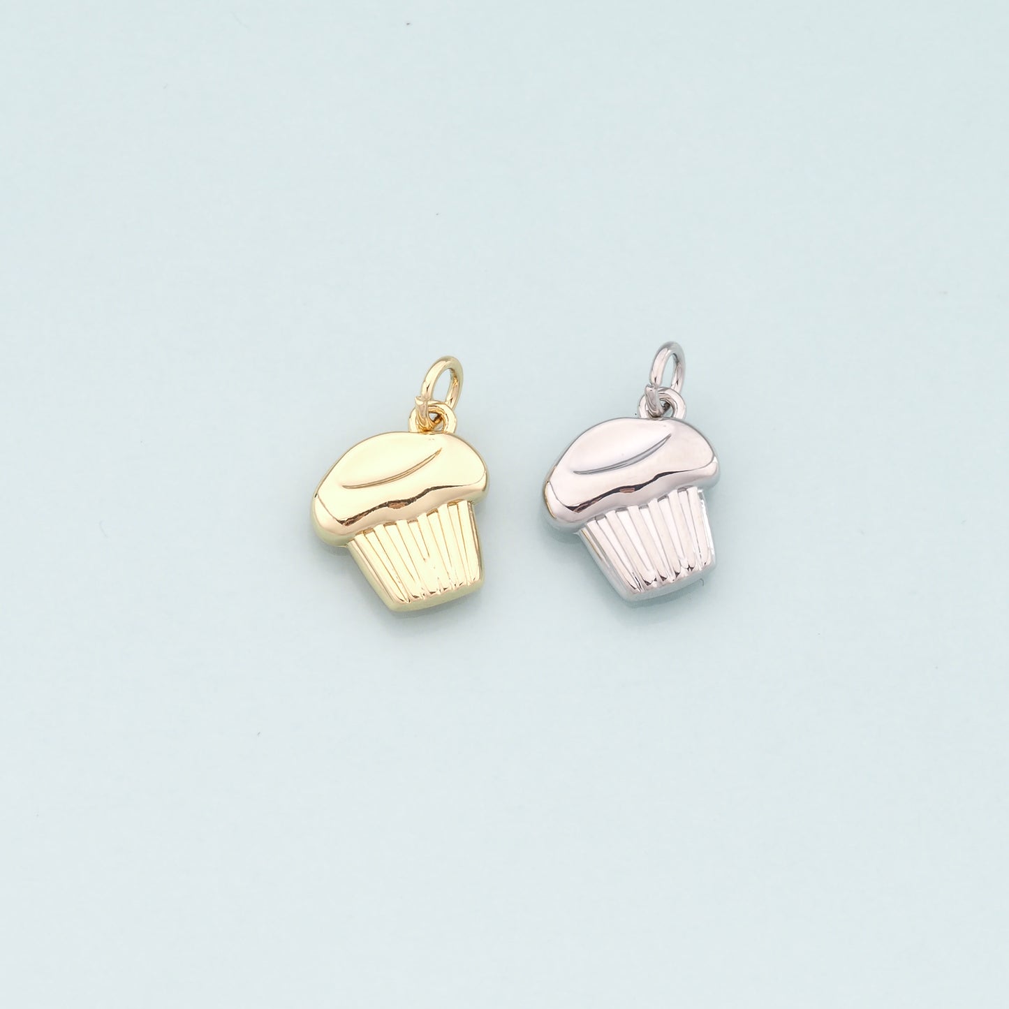 Gold Dessert Charms,18K Gold Filled Cake Pendant,Cake Charm Bracelet Necklace for DIY Jewelry Making Supply